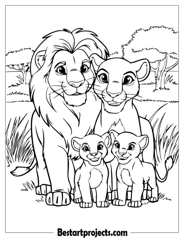 Happy Lion Family