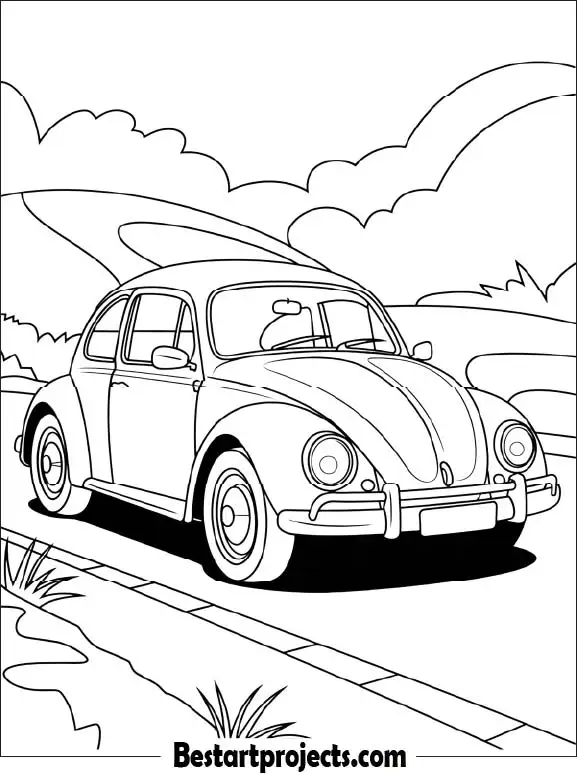 VW Beetle Coloring Sheet