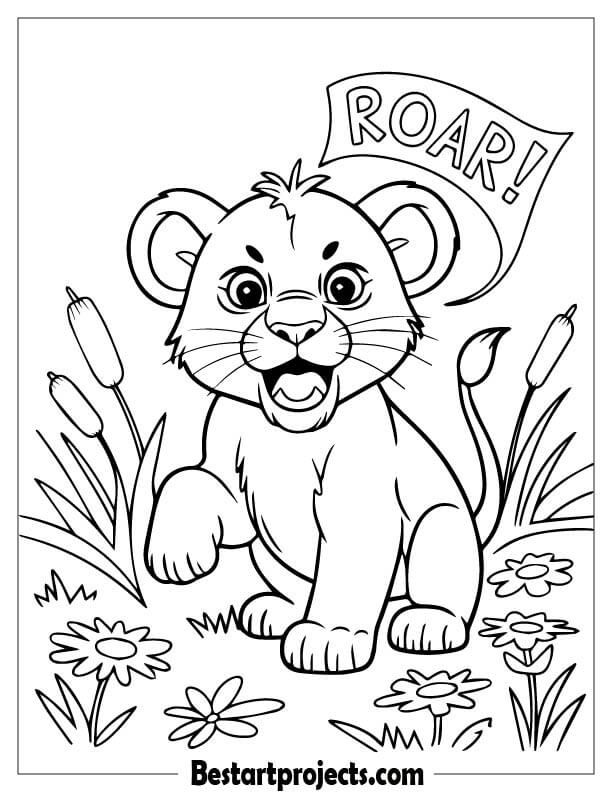 Cute Baby Lion Roaring