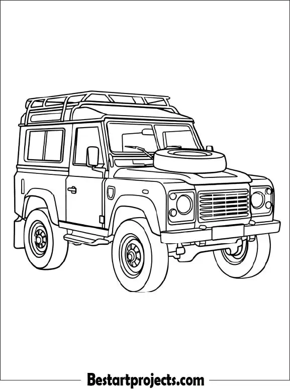 Land Rover 4X4 Car Coloring Page
