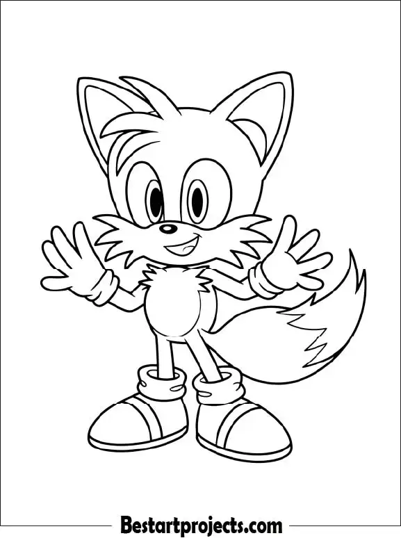 28.Tails From Sonic Coloring Page