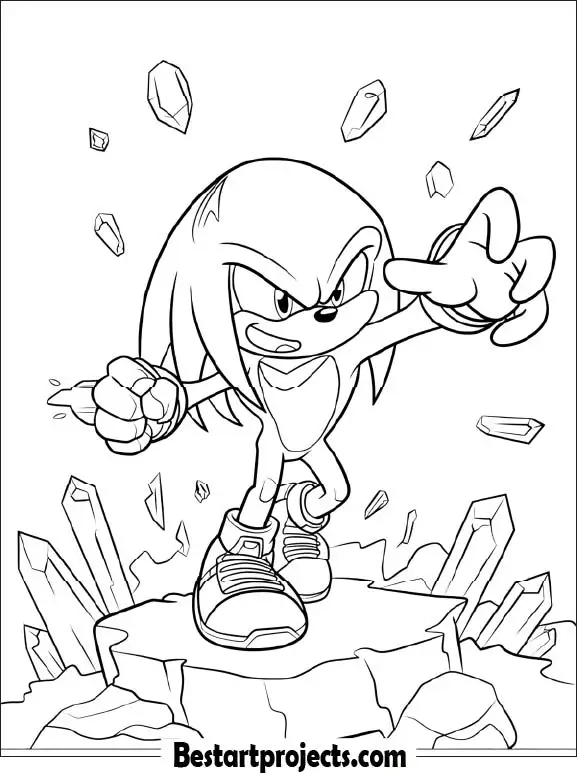 29.Knuckles From Sonic Coloring Page