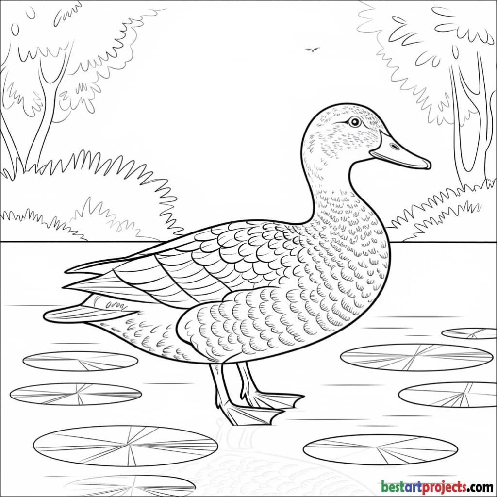 American Black Duck coloring sheet 