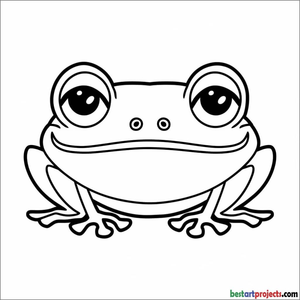 Cute Frog Coloring Page
