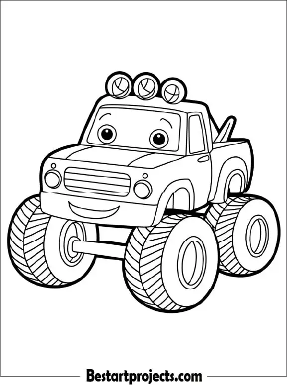 Easy Monster Truck Coloring Page