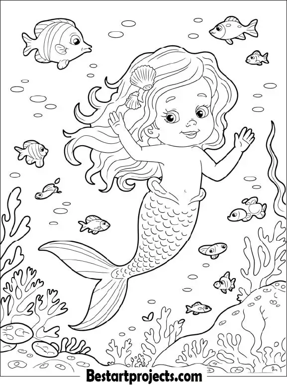 Little Mermaid Coloring Page 01