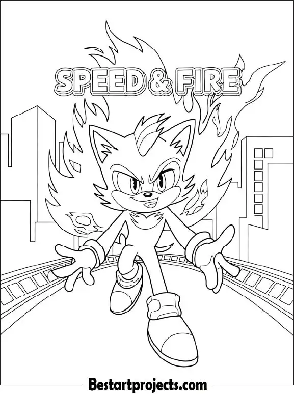 30. Blaze from Sonic Coloring Sheet