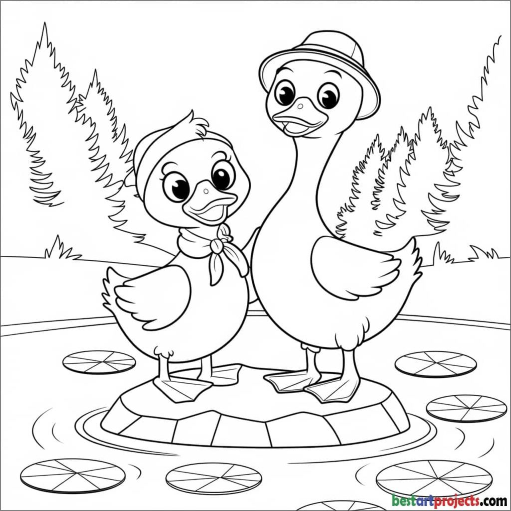 Duck with a Friendly Goose