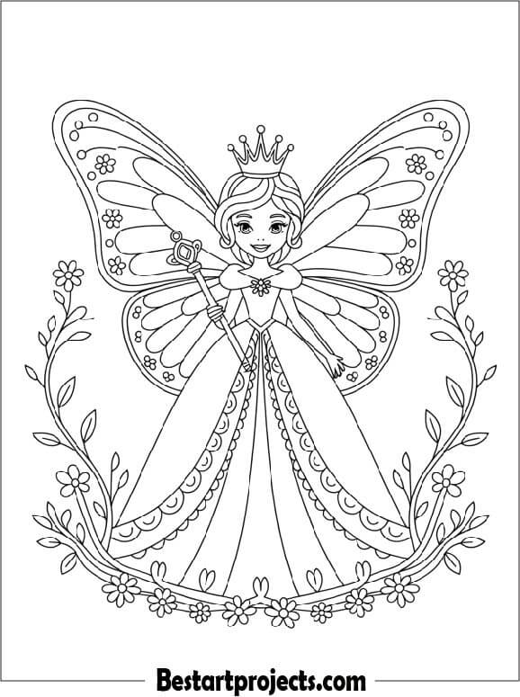 Butterfly Princess with a Crown