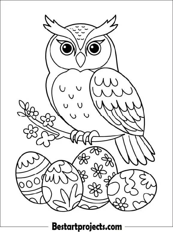 30.Easter Owl with Eggs