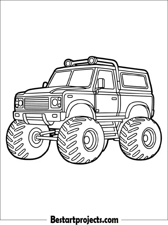 Land Rover 4X4 Monster Truck Coloring Page