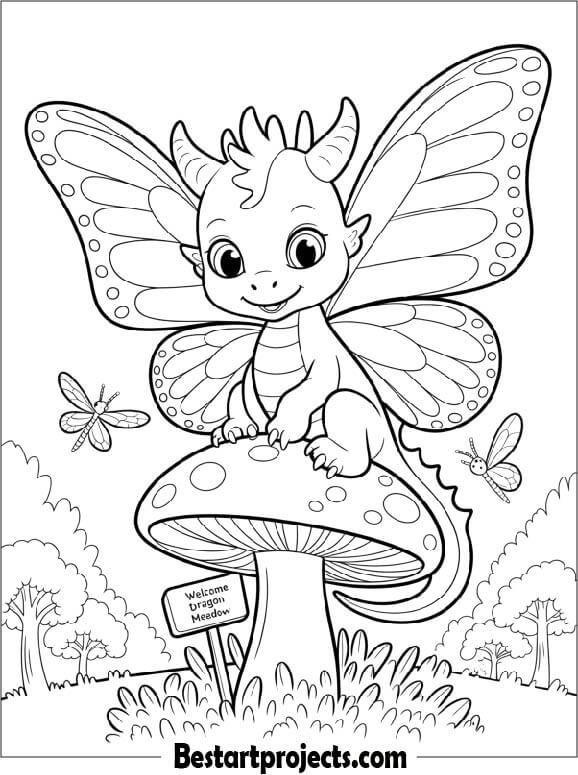 Baby Dragon with Butterfly Wings