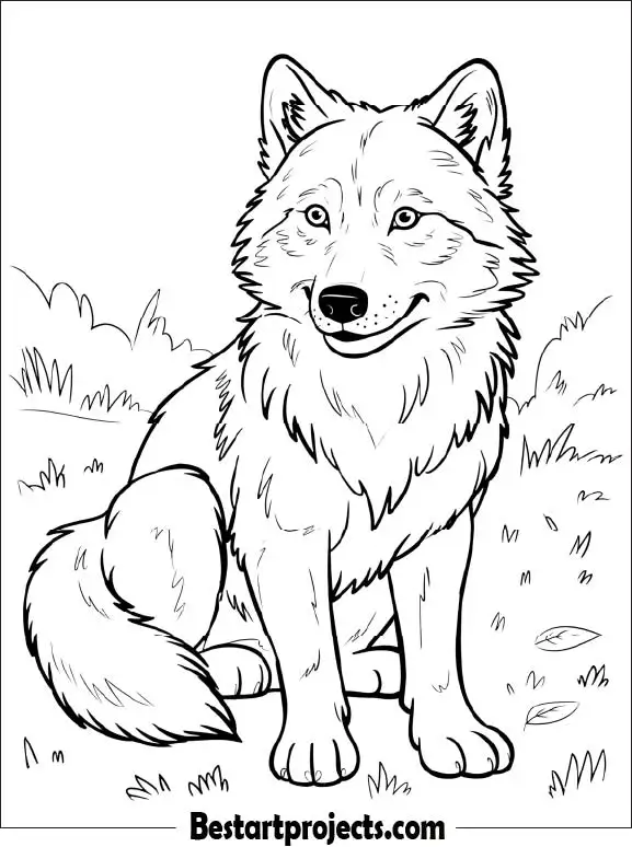Majestic Wolf Portrait Coloring Page for Adults