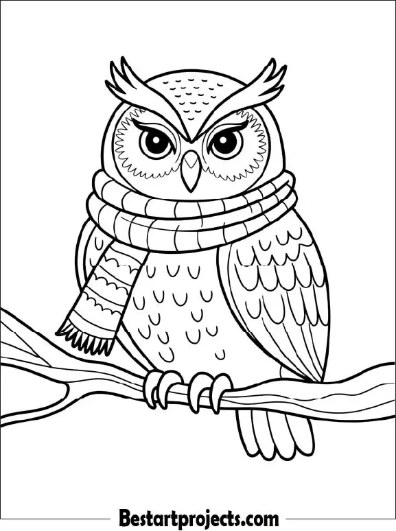 31.Winter Owl Wearing a Scarf