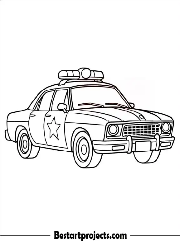 Coloring Sheet Of Police Car