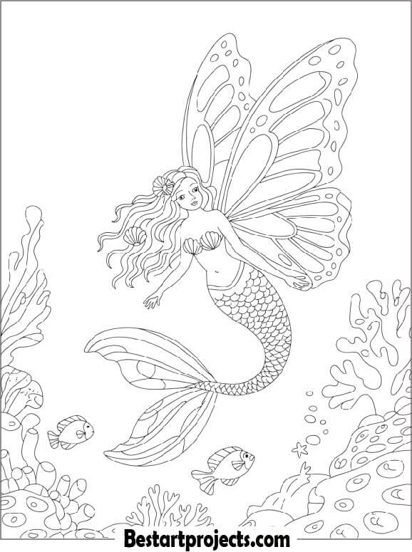 Mermaid with Butterfly Wings