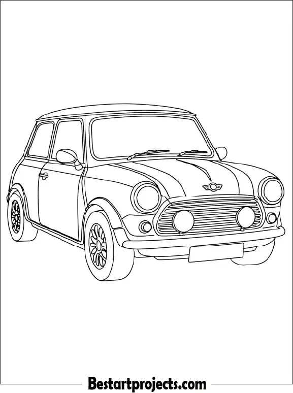 Mini Cooper Car Coloring Sheet