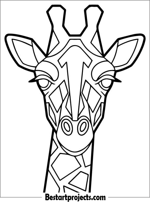 Abstract art Giraffe Face with Geometric Shapes
