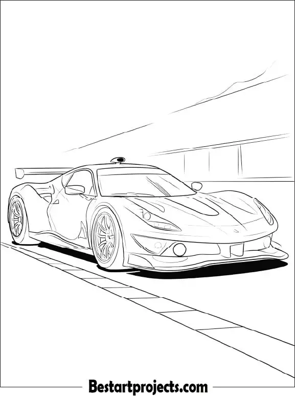 Ferrari Race Car Coloring Page