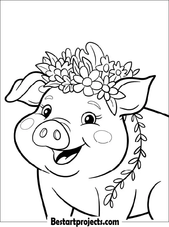 34.Floral Crown Pig