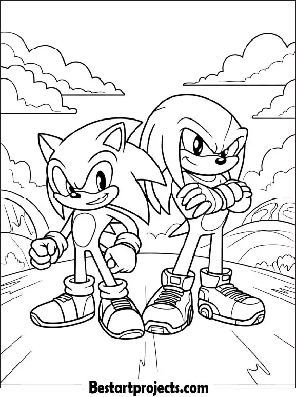34.Sonic and Knuckles Coloring Sheet
