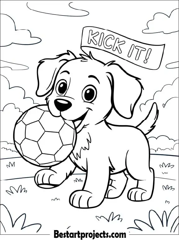 Dog Carrying a Soccer Ball