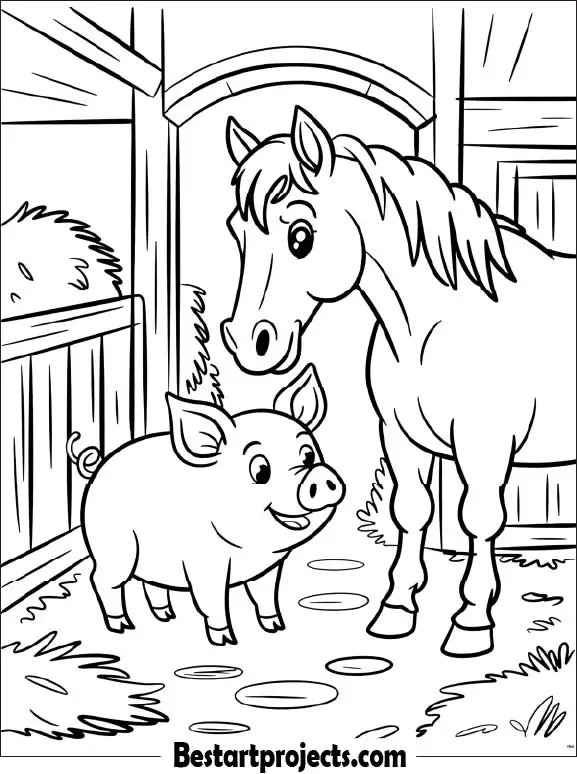 36.Pig and Horse in the Stable