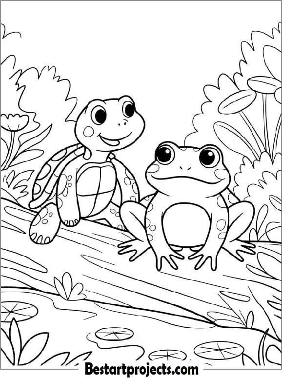 36.Turtle with Frog Friend