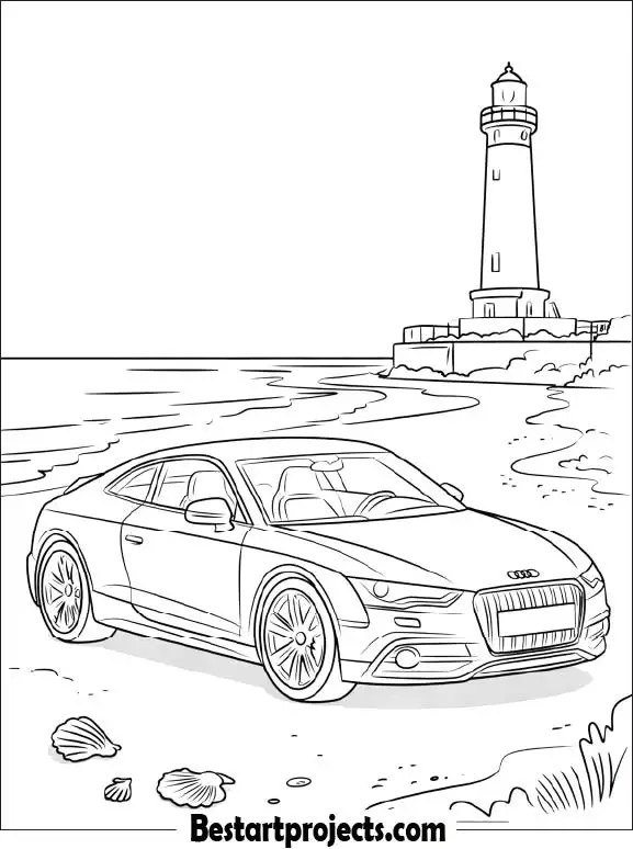 Audi Sports Car Coloring Sheet