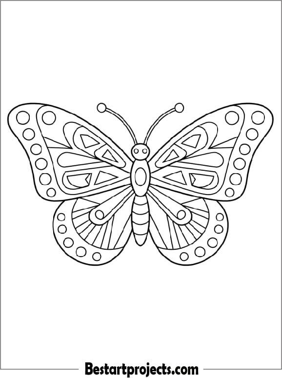 Butterfly with Abstract  Geometric Shapes