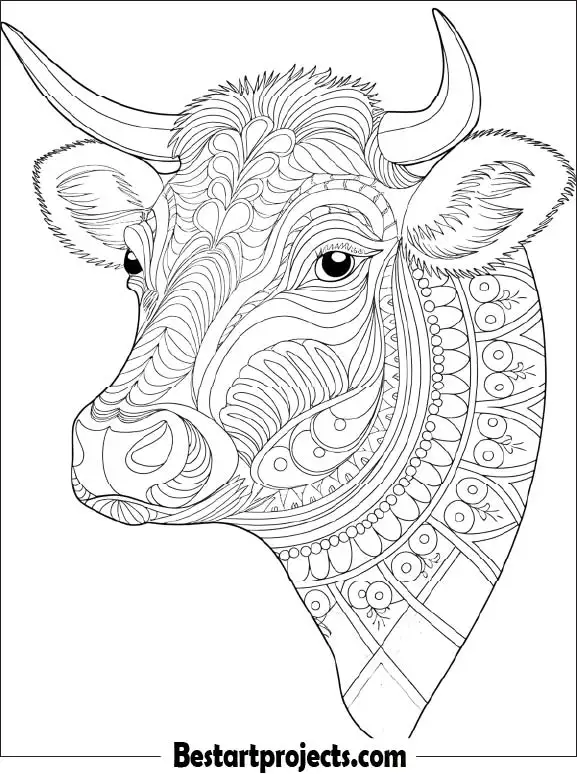 37.Mandala Cow Head