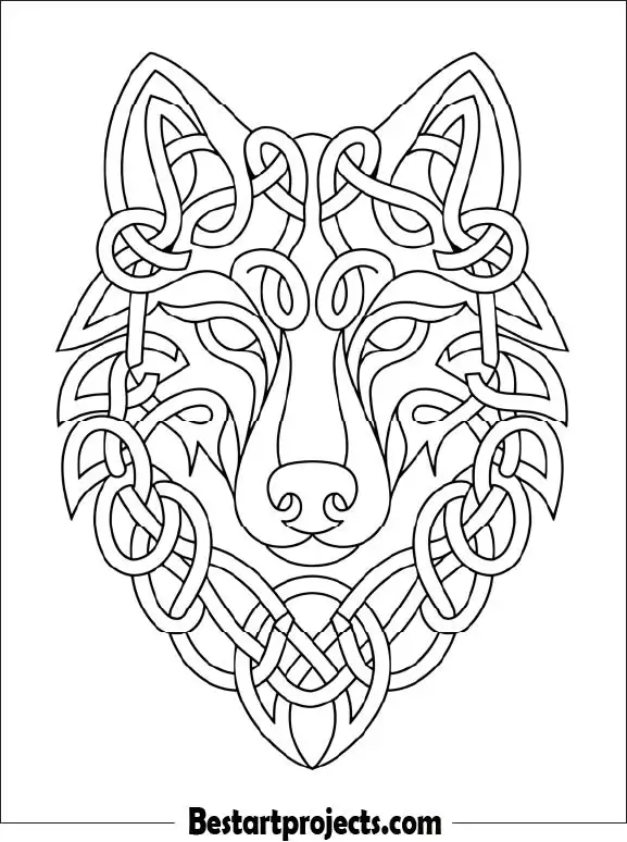 Celtic Knot Wolf Art