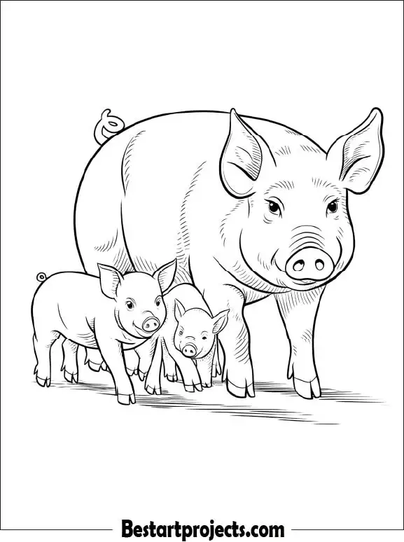 38.Mother Pig with Piglets