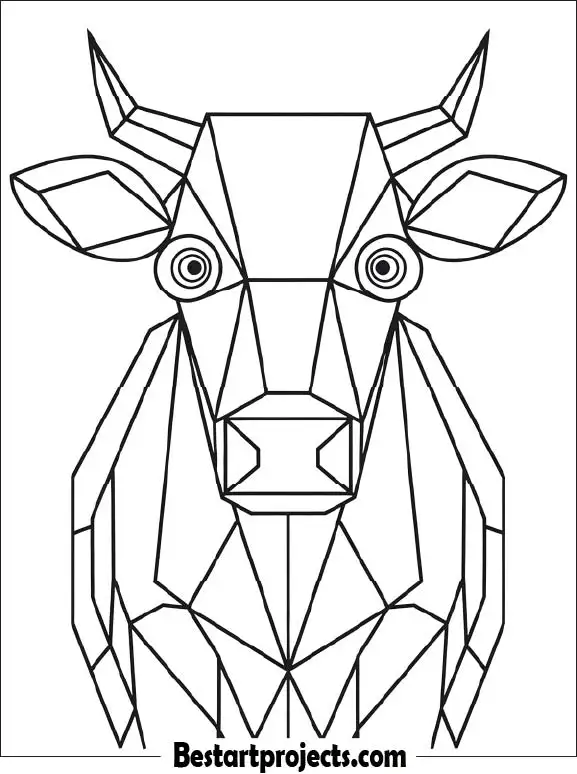 39.Geometric Cow Art