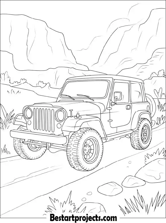 Jeep Car Coloring Page