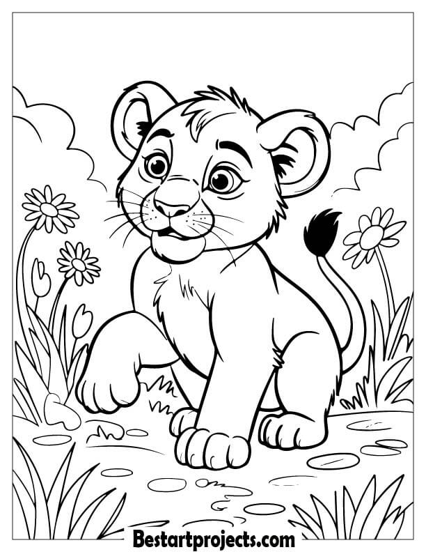 Lion cub Coloring sheet