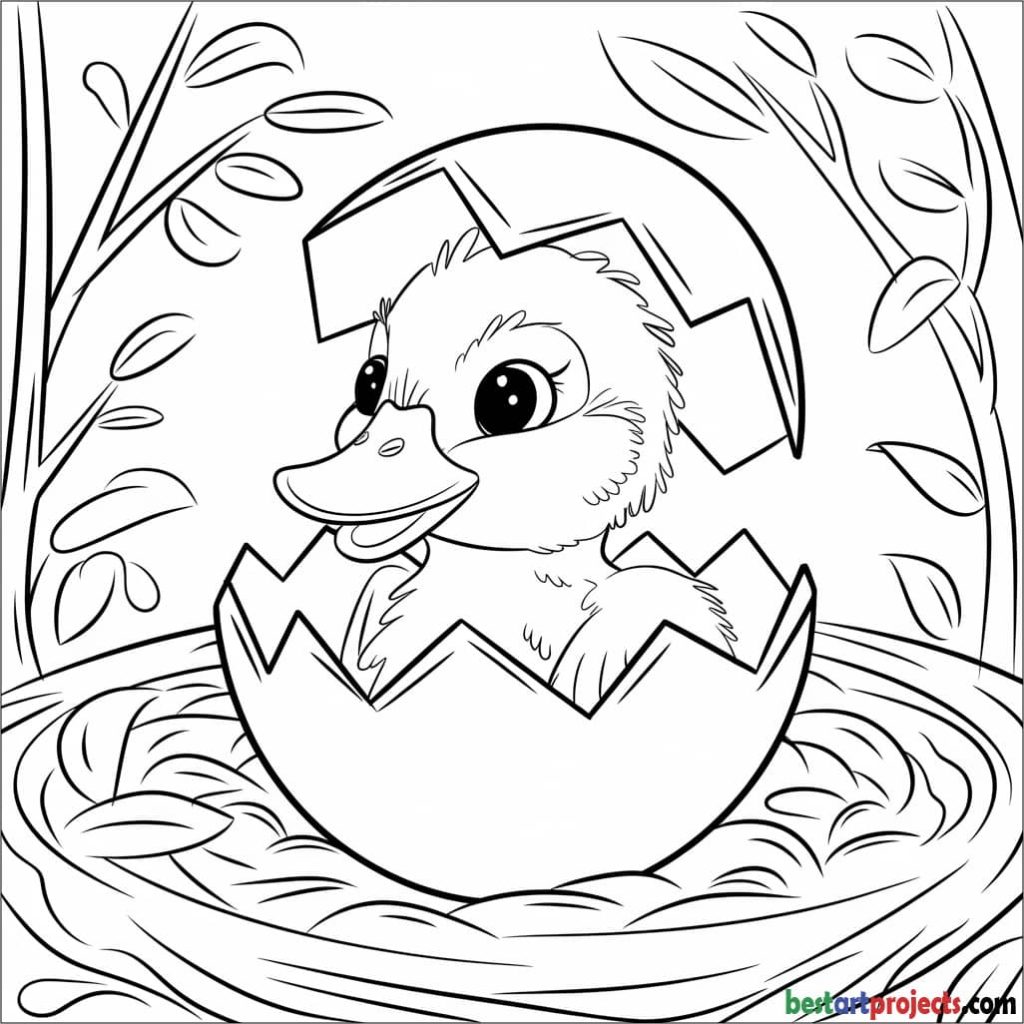 Duckling Hatching from an Egg