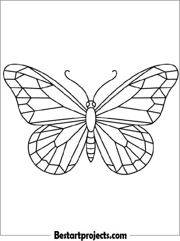  Simple Butterfly in Geometric Art Style