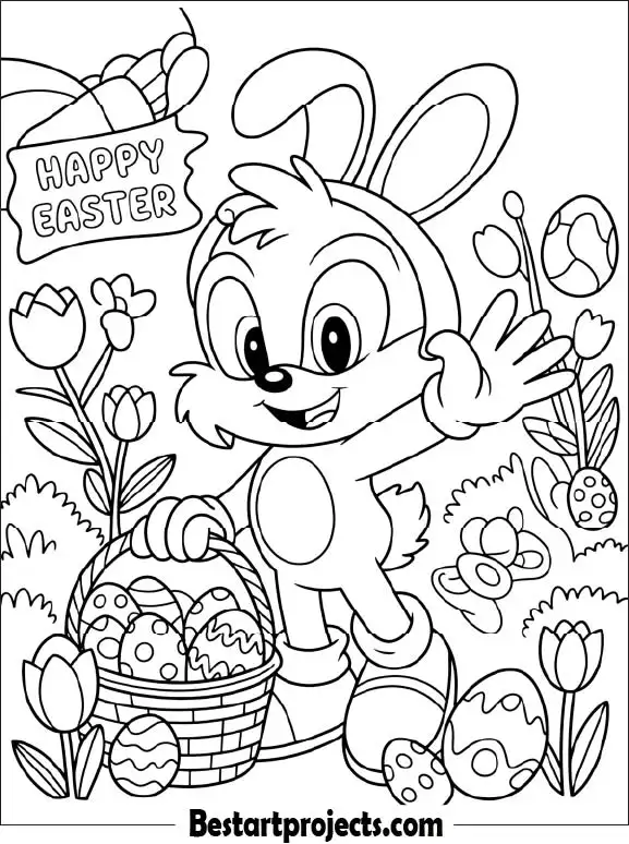 40.Easter Sonic - Coloring page