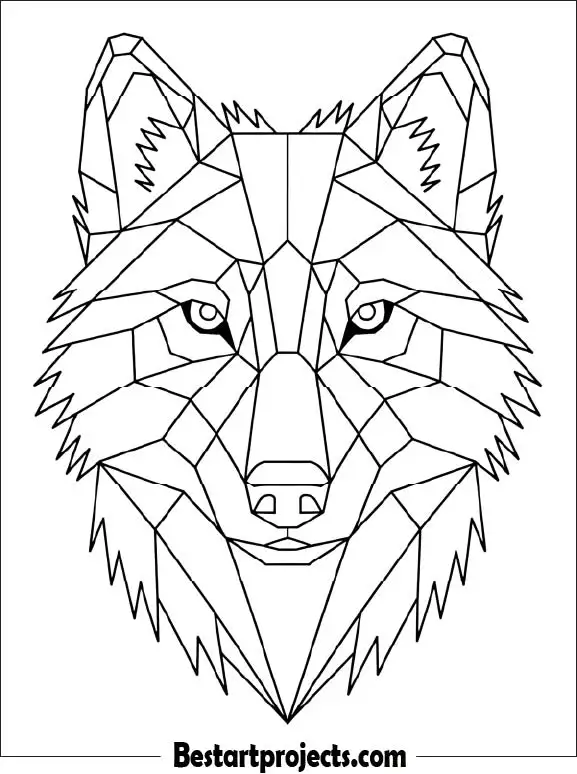 Geometric Wolf Face Design