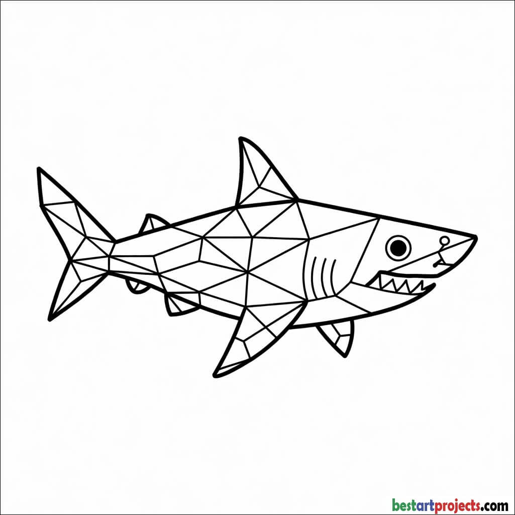 Abstract geometric shark Design 1