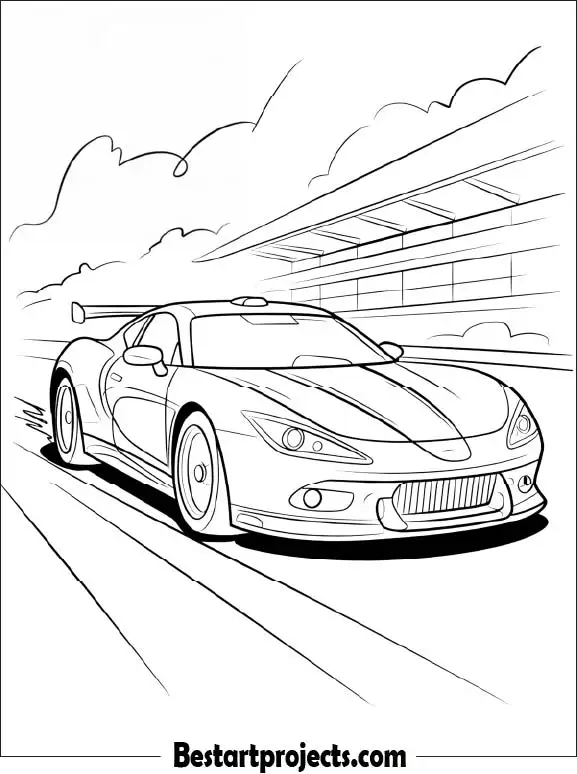 Race Car Coloring Page Printable