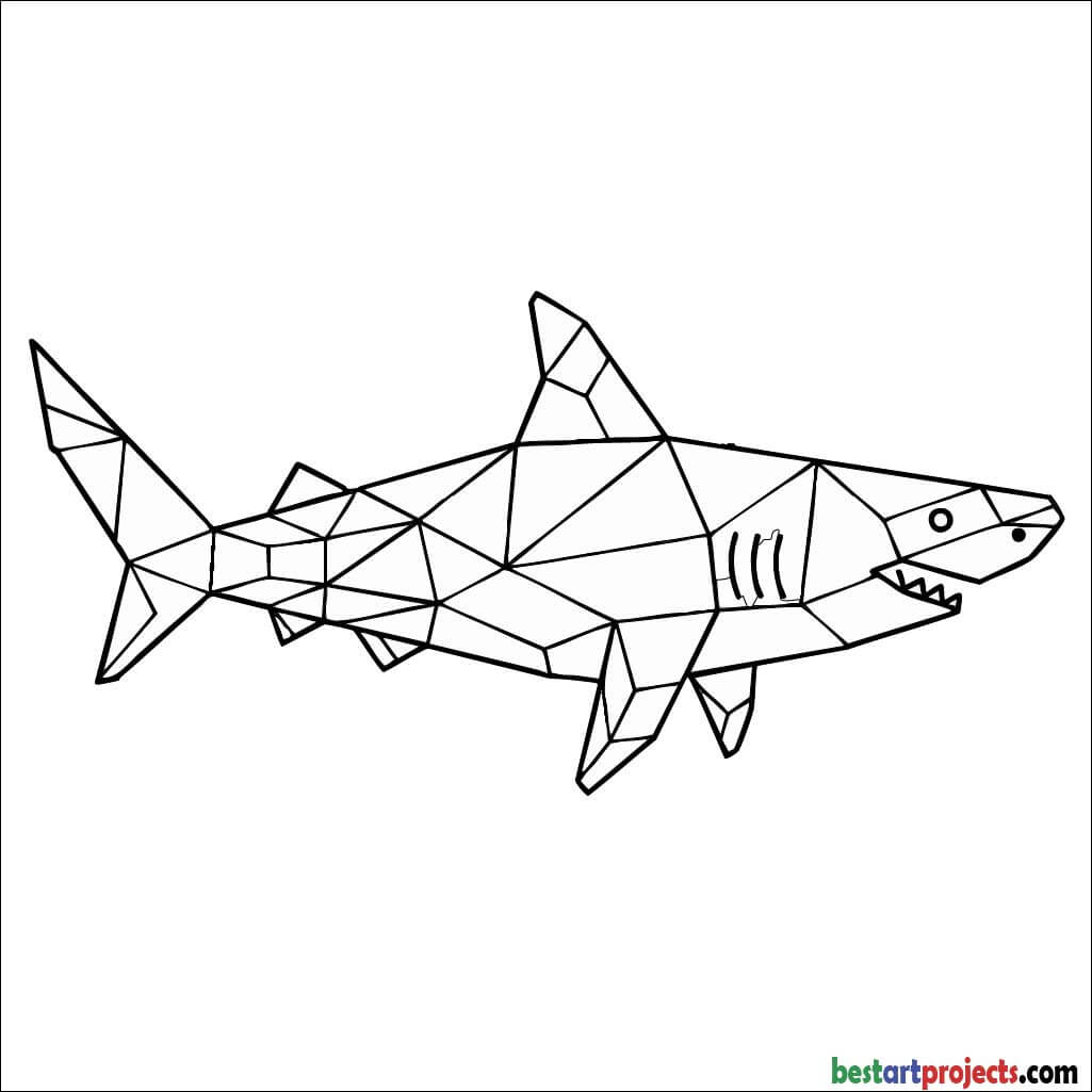 Abstract geometric shark design 2 