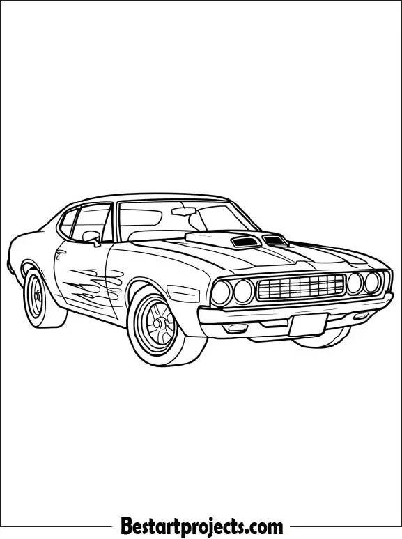 Muscle Car Coloring Page