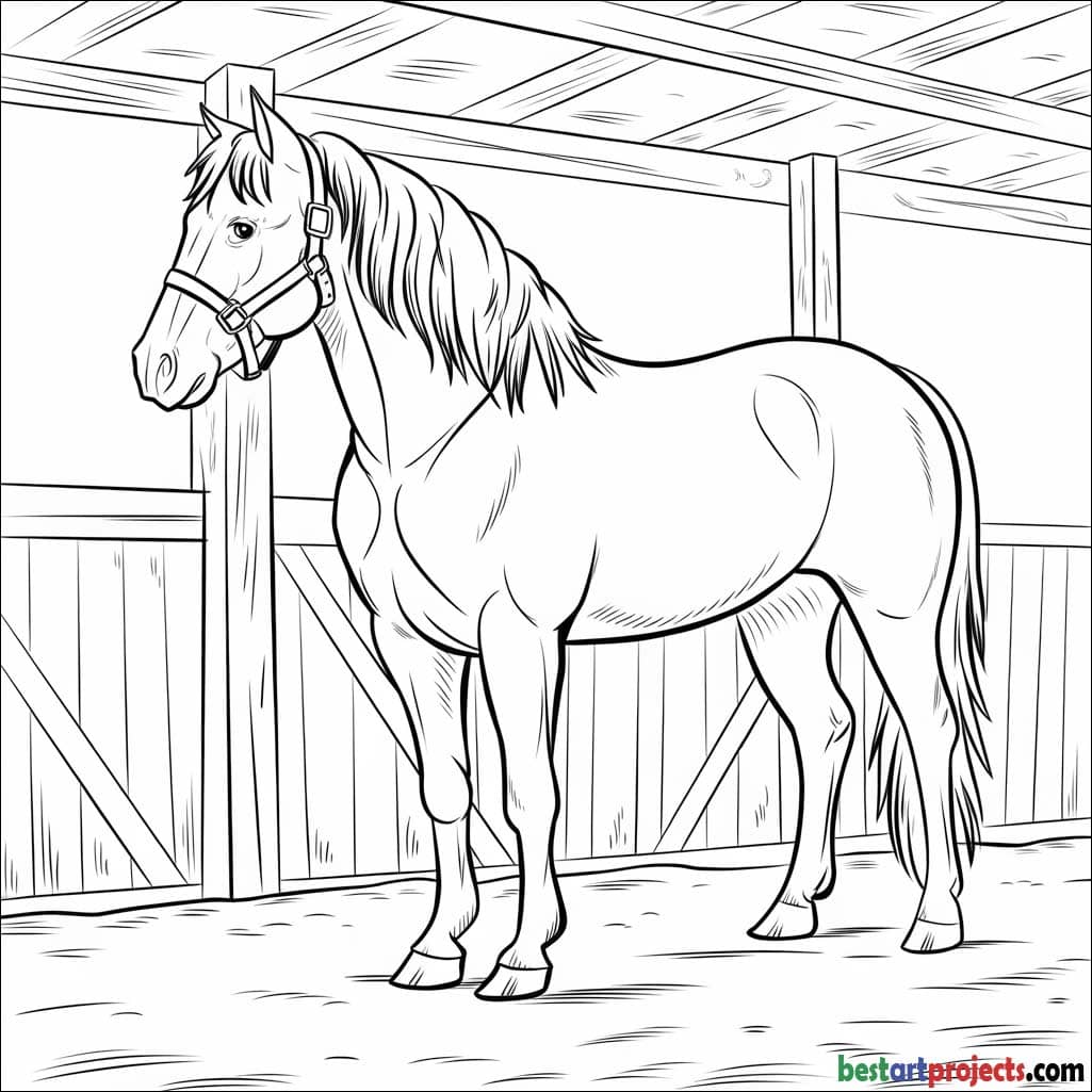Belgian Draught Horse Coloring sheet