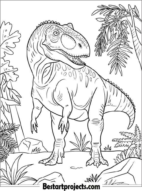 Realistic Ceratosaurus Coloring Page