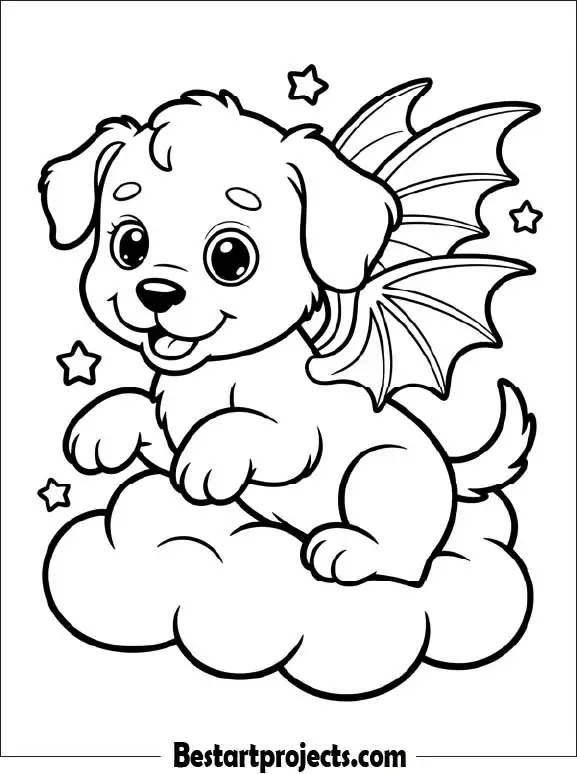 Cute Puppy with Dragon Wings