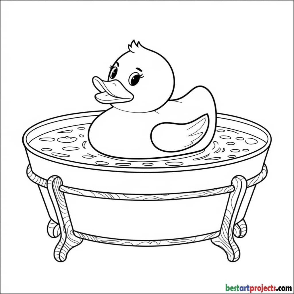 Rubber Duck Coloring Page for Kids