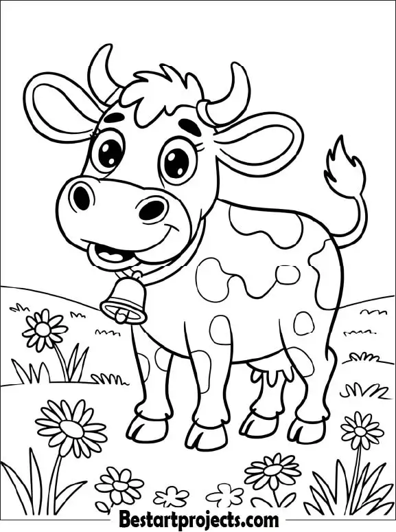 5.Cartoon Cow with Big Eyes