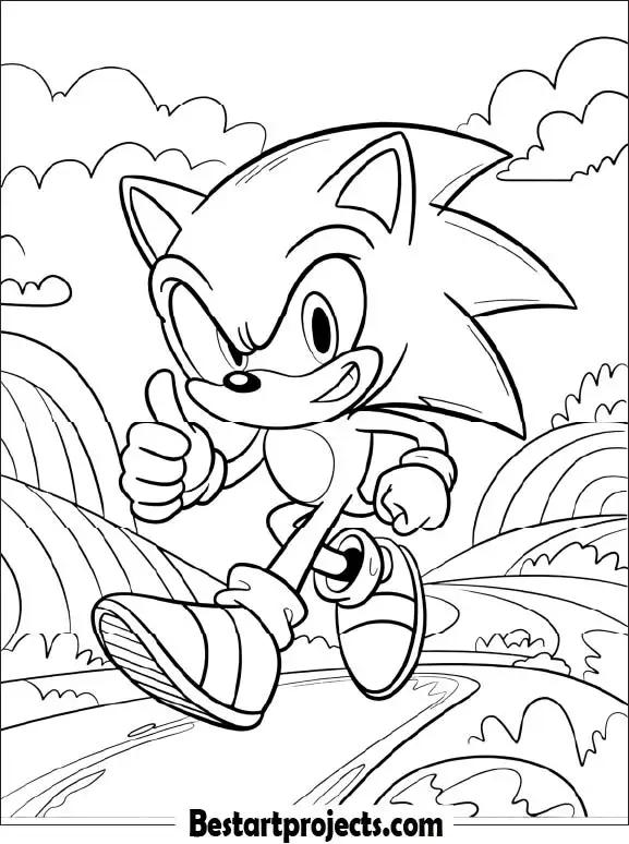 5.Sonic Giving a Thumbs Up - Printable PDF